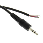 Switchcraft Male 3.5mm Stereo Jack to Unterminated Aux Cable, Black