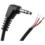Switchcraft Male 3.5mm Stereo Jack to Unterminated Aux Cable, Black, 3.1m
