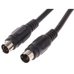 RS PRO Male 4 Pin mini-DIN to Male 4 Pin mini-DIN Black DIN Cable 1m