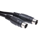RS PRO Male 4 Pin mini-DIN to Male 4 Pin mini-DIN Black DIN Cable 2m