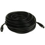RS PRO Male 4 Pin mini-DIN to Male 4 Pin mini-DIN Black DIN Cable 15m