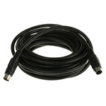 RS PRO Male 4 Pin mini-DIN to Male 4 Pin mini-DIN Black DIN Cable 5m