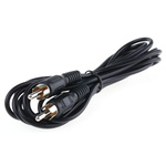 RS PRO Male RCA to Male RCA Aux Cable, Black, 2m