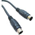 RS PRO Male 4 Pin mini-DIN to Male 4 Pin mini-DIN Black DIN Cable 20m