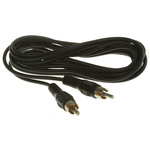 RS PRO Male RCA to Male RCA Aux Cable, Black, 3m