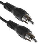 RS PRO Male RCA to Male RCA Aux Cable, Black, 5m