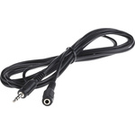 RS PRO Male 3.5mm Stereo Jack to Female 3.5mm Stereo Jack Aux Cable, Black, 3m