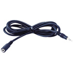 RS PRO Male 3.5mm Stereo Jack to Female 3.5mm Stereo Jack Aux Cable, Black, 2m