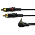 Van Damme Male 3.5mm Stereo Jack to Male RCA x 2 Aux Cable, Black, 3m