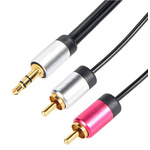 Cable Power Male 3.5mm Stereo Jack to Male RCA Aux Cable, Black, 3m