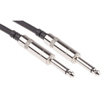 RS PRO 6.35mm Mono Jack to 6.35mm Mono Jack Aux Cable, Black, 3m