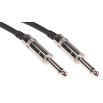 RS PRO 6.35mm Mono Jack to 6.35mm Mono Jack Aux Cable, Black, 500mm