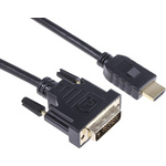 RS PRO 1920x1200 Male HDMI to Male DVI-D Dual Link  Cable, 3m
