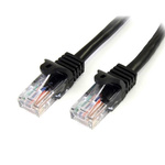 Startech Black PVC Cat5e Cable UTP, 2m Male RJ45/Male RJ45
