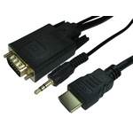 RS PRO Male HDMI to Male VGA  Cable, 1m