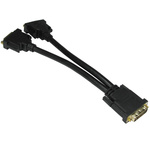 RS PRO, Male DVI-D Dual Link to Female DVI-I Dual Link x 2  Cable, 200mm