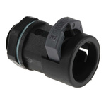 PMA M16 Straight Cable Conduit Fitting, Black 12mm nominal size