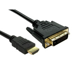 RS PRO 4K Male HDMI to Male DVI-D Single Link  Cable, 1m
