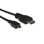 RS PRO 4K HDMI 1.4 Male Micro HDMI to Male HDMI  Cable, 1.5m