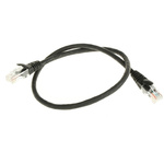 RS PRO Black LSZH Cat5e Cable U/UTP, 500mm Male RJ45/Male RJ45