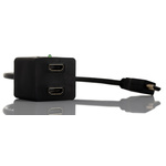 RS PRO Male HDMI to Female HDMI x 2 Cable, 30cm