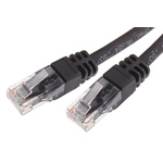 RS PRO Black Cat6 Cable UTP LSZH Male RJ45/Male RJ45, Terminated, 25m