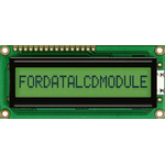 Fordata FC1601E01-RNNYBW-66SE FC LCD LCD Graphic Display, Green, Yellow on, 1 Row by 16 Characters, Reflective