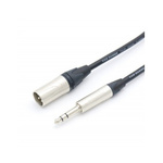 Van Damme 6.35mm Stereo Jack to Male 3 Pin XLR  Cable, Black, 5m