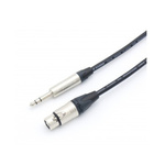Van Damme 6.35mm Stereo Jack to Female 3 Pin XLR  Cable, Black, 5m