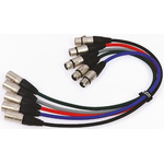 Van Damme Male 3 Pin XLR to Female 3 Pin XLR  Cable, 2.5m