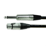 Van Damme Female 3 Pin XLR to Male 6.35mm Mono Jack  Cable, Black, 5m