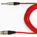 Van Damme Female 3 Pin XLR to Male 6.35mm Mono Jack  Cable, Red, 5m