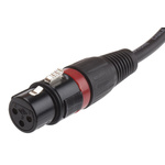 RS PRO Male 3 Pin XLR to Female 3 Pin XLR  Cable, Black, 3m