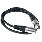 RS PRO Female 3 Pin XLR to Male 3 Pin XLR Cable, Black, 1m
