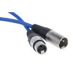 RS PRO Female 3 Pin XLR to Male 3 Pin XLR Cable, Blue, 5m