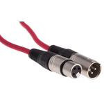 RS PRO Female 3 Pin XLR to Male 3 Pin XLR Cable, Red, 5m