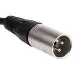 RS PRO Female 3 Pin XLR to Male 3 Pin XLR Cable, Black, 20m