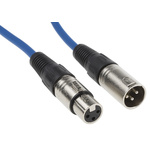 RS PRO Female 3 Pin XLR to Male 3 Pin XLR Cable, Blue, 10m