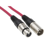 RS PRO Female 3 Pin XLR to Male 3 Pin XLR Cable, Red, 10m