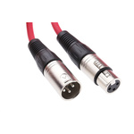 RS PRO Female 3 Pin XLR to Male 3 Pin XLR Cable, Red, 20m