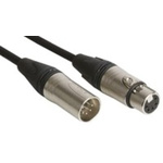 Van Damme Male 5 Pin XLR to Female 5 Pin XLR Cable, Black, 10m