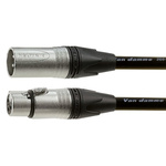 Van Damme Male 5 Pin XLR to Female 5 Pin XLR Cable, Black, 3m
