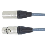 Van Damme Male 5 Pin XLR to Female 5 Pin XLR Cable, Grey, 10m