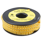 RS PRO Slide On Cable Marker, Pre-printed "H" ,Black on Yellow ,3.6 → 7.4mm Dia. Range
