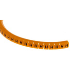 RS PRO Snap On Cable Marker, Pre-printed "H" ,Black on Orange ,4 → 5mm Dia. Range