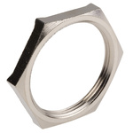 Lapp Silver Flame Retardant, Halogen Free Nickel Plated Brass Cable Gland Locknut, M40 Thread