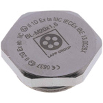 Lapp Blanking Plug, M20, Nickel Plated Brass, 26.4mm Diameter, Threaded