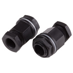 RS PRO Black Plastic Cable Gland, M16 Thread, 7mm Min, 10.5mm Max, IP55
