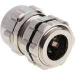 RS PRO Metallic Nickel Plated Brass Cable Gland, M16 Thread, 4mm Min, 8mm Max, IP68