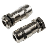 SIB WADI-TEC Series Metallic Nickel Plated Brass Cable Gland, M12 Thread, 4mm Min, 6.5mm Max, IP68